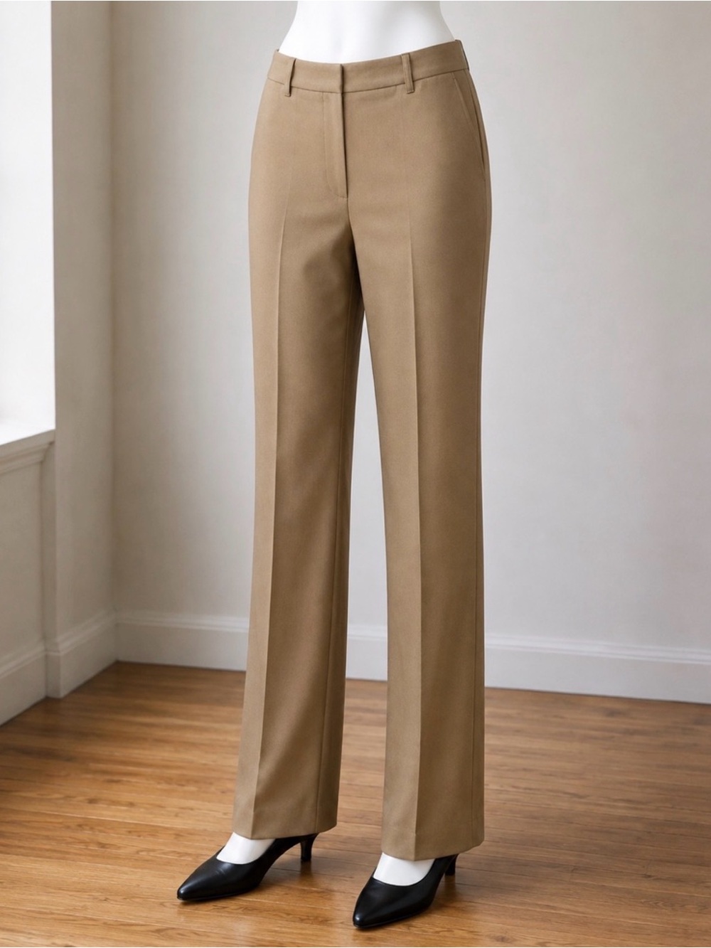 Banana Republic Tailored Straight-Leg Trousers in Camel